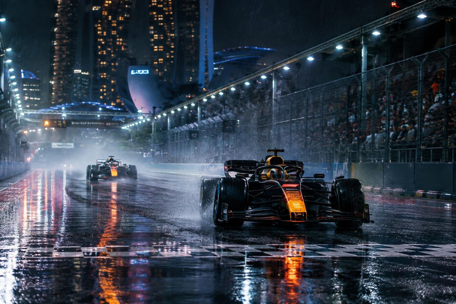Chuva muda programação da F1 em Singapura: Verstappen leva a sprint, e Bortoleto abandona